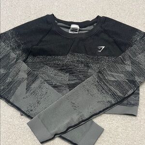 GYM SHARK Black and Gray Long Sleeve Shirt